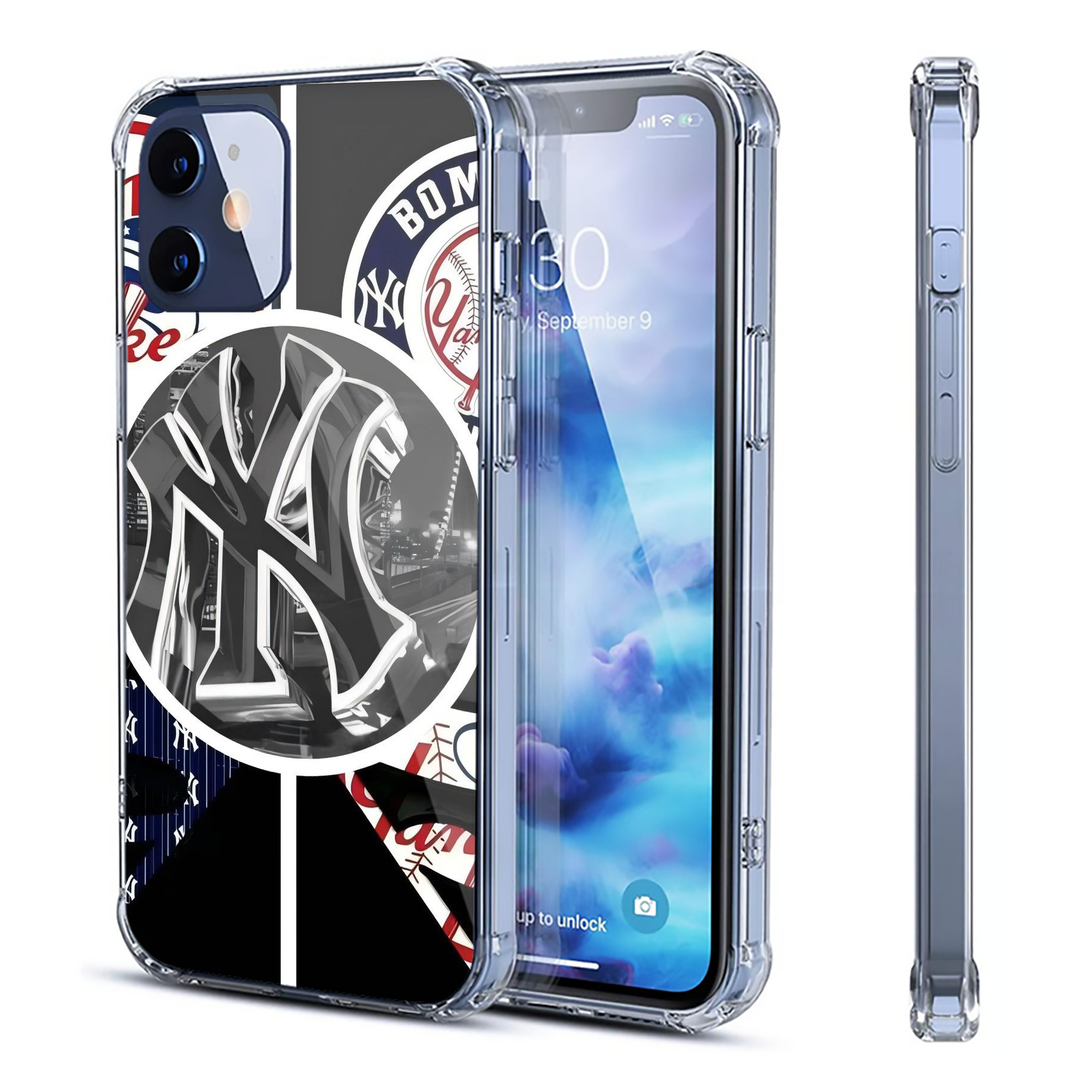 New York Yankees 269 Clear IPhone 12 Case – Soft TPU With UV Print – Enhanced Drop Protection, Precise Fit, Anti-Fingerprint, Customizable Design, Scratch-Resistant, Yellow-Resistant